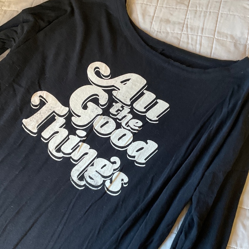 PINK Victoria's Secret Black Long Sleeve Top